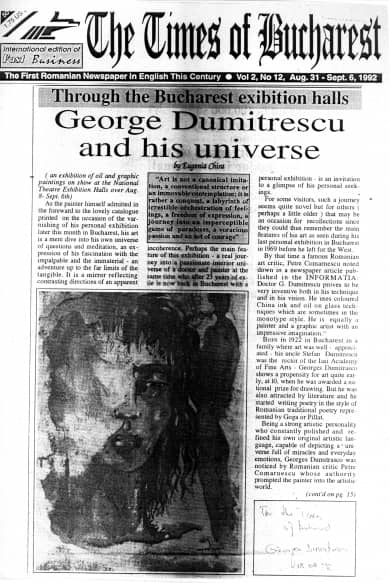 Georges Dumitresco and his universe by Eugenia Chira